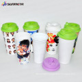 Directly Factory New Arrival South American Hot Selling Sublimation Printing Plastic Mug with Lid